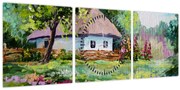 Obraz - Chalupa (s hodinami) (90x30 cm)
