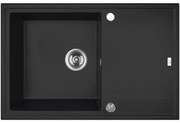 Laveo Megalo, 1-komorový granitový drez 780x500x185 mm, čierna, LAV-SBE_711B