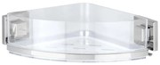 WENKO 22686100-Rohová polica VACUUM-LOC QUADRO ED 28x19,5 cm strieborná/priehľadná
