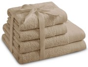 Béžové froté bavlnené uteráky a osušky v súprave 4 ks Amari – Restilo