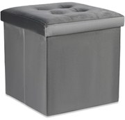 Skladacia taburetka L zamatová, sivá