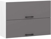 Horná kuchynská skrinka OLIWIA W80 G2 H580 biela / grafitová / sivá