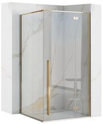 Rea Fargo Gold, sprchový kút s 1-krídlovými dverami 90 (dvere) x 90 (stena) x 195 cm, 6mm číre sklo, zlatý profil, REA-K4903