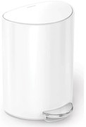 Simplehuman Pedálový odpadkový kôš 6 l, polokrúhly, biela oceľ, plast