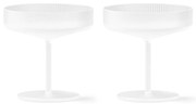 Ferm Living Poháre na šampanské Ripple Frosted 150 ml – set 2 ks