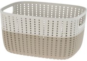 Plastový košík Duo, krémová, 28,6 x 21,8 x 15,1 cm