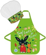 Detská zástera s kuchárskou čiapkou Zajačik Bing - motív Let's Go Picnic! - 2 diely
