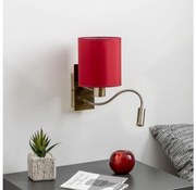 Brilagi-LED Nástenná lampa NUBILA 1xE27/25W/230V+LED/3W mosadz/pompej.červená