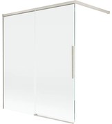 Mexen Rox, 2-krídlová posuvná vaňová zástena 140 x 150 cm, 8mm číre sklo, oceľový profil, 8C9-140-003-97-00