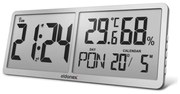 ELDONEX ECL-1110-SL - Digitálne nástenné hodiny TimeCheck 4xAA strieborné