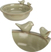 Napájadlo pre vtáky Birdie, 9,5x24 cm, keramika, zelená