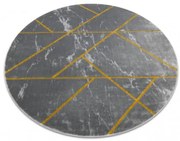 Koberec EMERALD exkluzívny 1012 kruh - glamour, marmur, geometrický sivý/zlatý