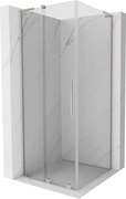 Mexen Velar L, sprchový kút s posuvnými dverami 110 x 110 cm, 8mm číre sklo, brúsená oceľ, 871-110-110-03-97
