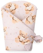 Detská zavinovačka New Baby Love Teddy bear  80x80 cm pink