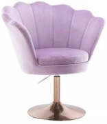 LuxuryForm DESIGN Kreslo FREY VELUR na zlatom tanieri - levanduľa