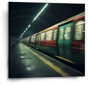Sablio Obraz Metro na tmavej stanici - 50x50 cm