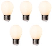 Sada 5 ks E27 dimbare LED lamp P45 opaal glas 3W 250 lm 2200K