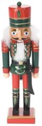 Luskáčik v červeno-zelenom oblečení s mečom 25 cm