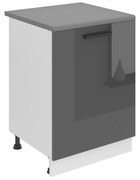 Kuchynská skrinka Belini Premium Full Version spodná 60 cm šedý lesk s pracovnou doskou
