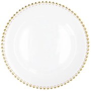 Dekoratívny tanier GOLDEN BALLS so zlatým okrajom s guličkami 807546