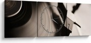 Obraz - Gramofónová doska (s hodinami) (90x30 cm)