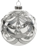 SKLENENÁ VIANOČNÁ BANKA NA STROMČEK SADA 4 KS (FI) 8 CM VZOROVANÁ