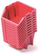 Sada 10 úložných boxov po 11,8 × 9,8 × 7 cm, červená