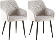 Set 2 jedálenských stoličiek Monett B - zamat, čierny rám - šedá