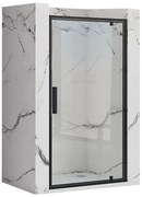 Rea Rapid Swing, jednokrídlové výklopné sprchové dvere 80 x 195 cm, 6mm číre sklo, čierny profil, REA-K6408