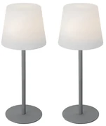 Sada 2 nabíjateľných stolových lámp sivých 40 cm IP54 - Jude