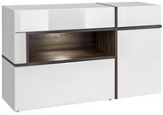 Komoda Carlyn 28 PEW CS SB (biela matná + brest perlový + vysoký lesk biely). Akcia -19%. Vlastná spoľahlivá doprava až k Vám domov. 1024473