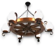 Brilagi - Luster na reťazi ROATA 6xE14/40W/230V buk/orech