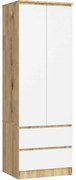 Šatníková skriňa STAR 60 cm dub artisan/biela