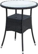 Okrúhly záhradný stolík Alford, 60 cm, čierny%