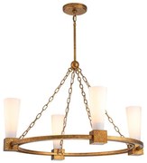 Elstead KRISTY4-DG-OPAL - Luster na tyči KRISTY 4xE27/40W/230V medený