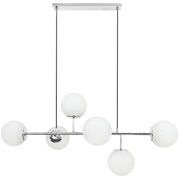 Závesne svietidlo Florence 1, 6x biele sklenené tienidlo, CH