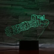 3Dmix 3DL-SMRT026 – 3D LED nočná lampa - Minigun (Smart)