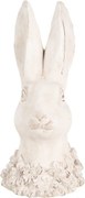 Béžová antik cementová busta králik - 11*11*24 cm