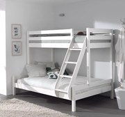 Drevená poschodová posteľ s rozšíreným lôžkom Pino borovica biela 140x200cm