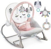 Hojdacie lehátko Nukido s vibráciou – ružové