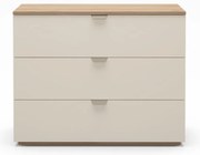 Komoda v dekore duba v krémovo-prírodnej farbe 100x80x40 cm Dennis – Marckeric