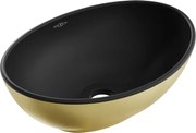 Mexen Elza umývadlo na dosku 40 x 33 cm, Čierna matná/Zlatá - 21014026
