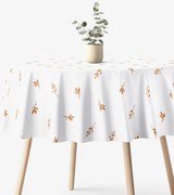 Goldea okrúhly obrus 100% bavlnené plátno - hnedé jesenné lístky Ø 100 cm