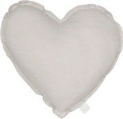 Mini ľanový vankúš srdca svetlo šedá 28 cm