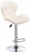 LuxuryForm DESIGN Barová stolička LIVIO VELUR na striebornom tanieri - krémová