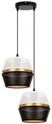 Luster na lanku PARIS 2xE27/60W/230V biela/čierna/zlatá