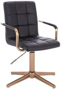 LuxuryForm DESIGN Stolička VERONA GOLD na zlatom kríži - čierna