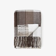 Goldea bavlnená deka káro - kávová hnedá 140 x 200 cm