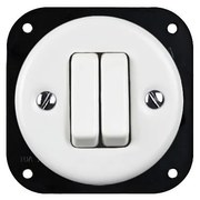 Elhard Okrúhly keramický vypínač s kolískou č.5, biely KV1005W