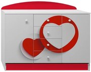 Komoda ČERVENÉ SRDCE - TYP B
